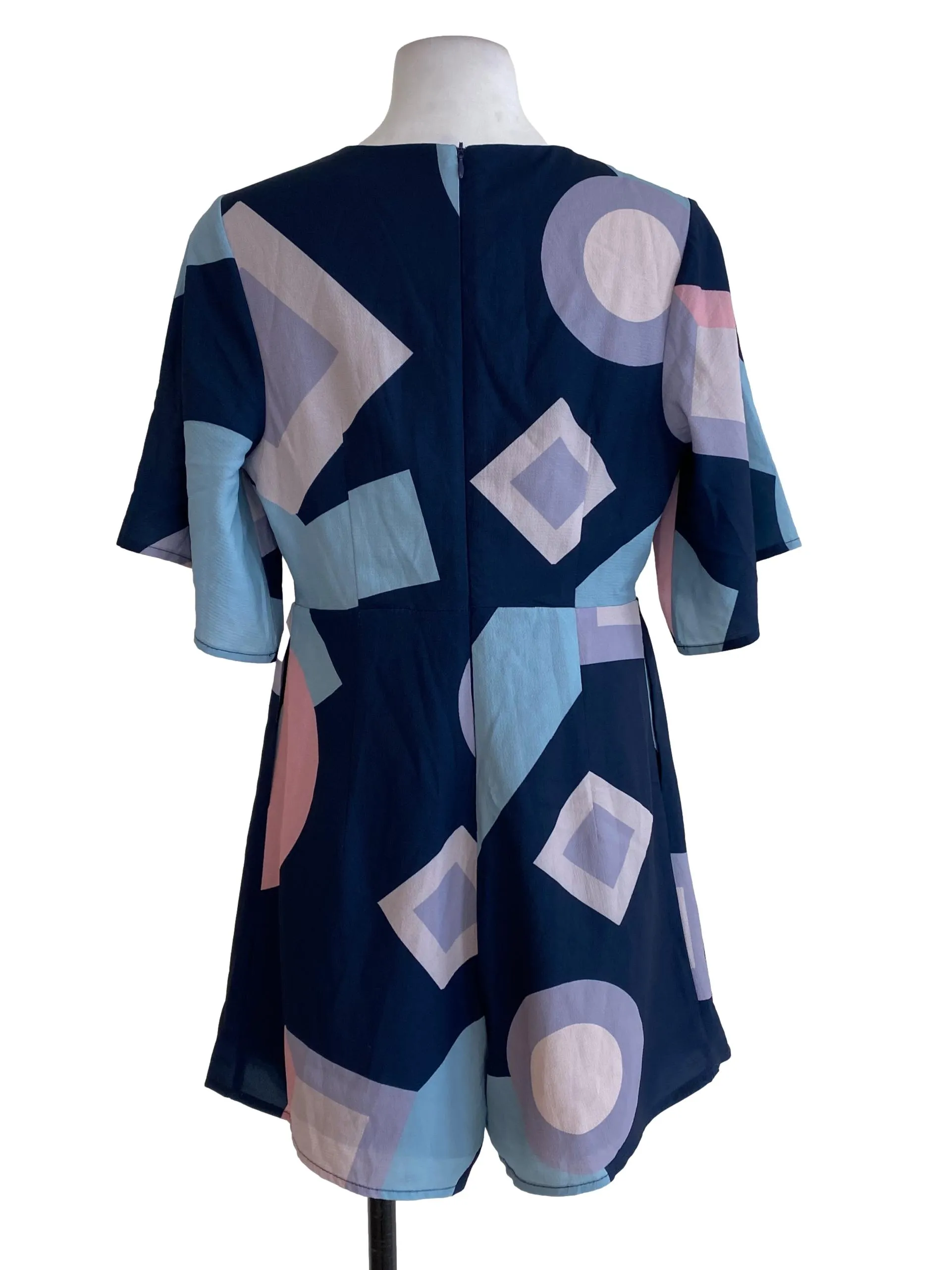 Navy Blue Abstract Rompers TSW