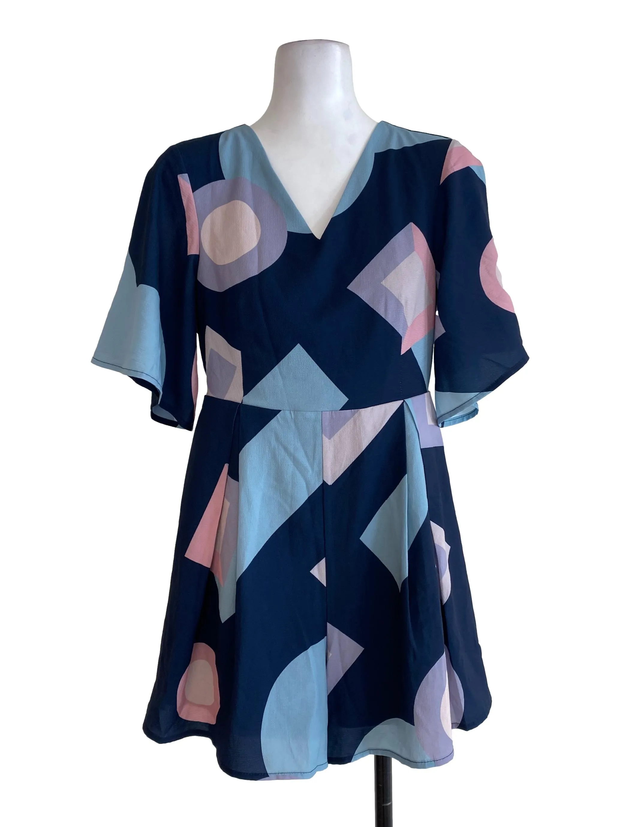 Navy Blue Abstract Rompers TSW