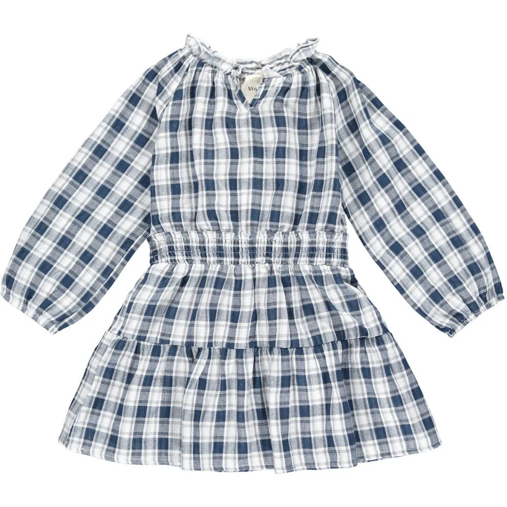 Navy Check Dress