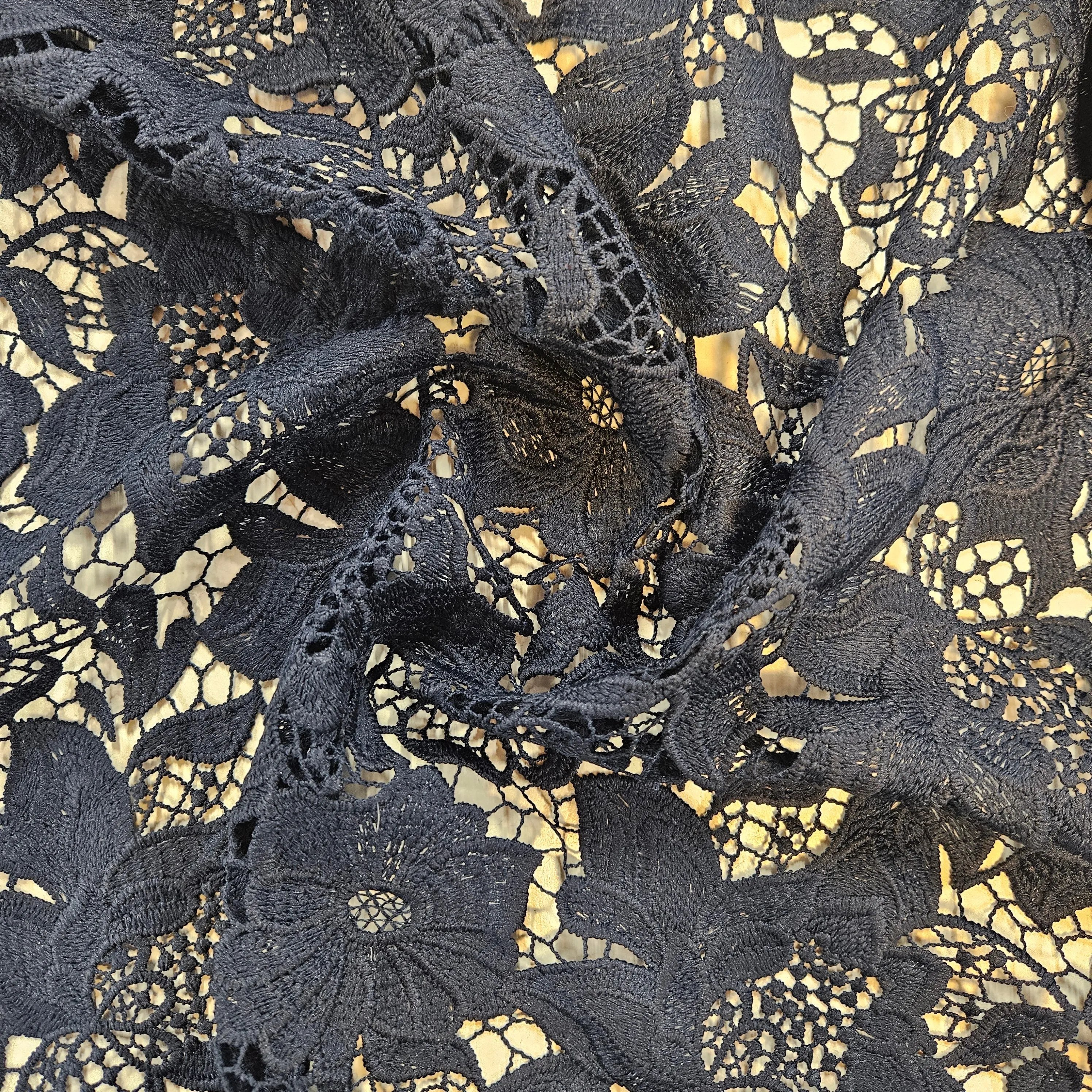Navy Cotton Lace Fabric