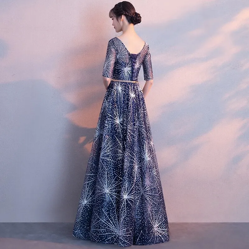 New arrival luxury homecoming dresses fashionable soft champagne evening dress elegant belt party gowns graduation
