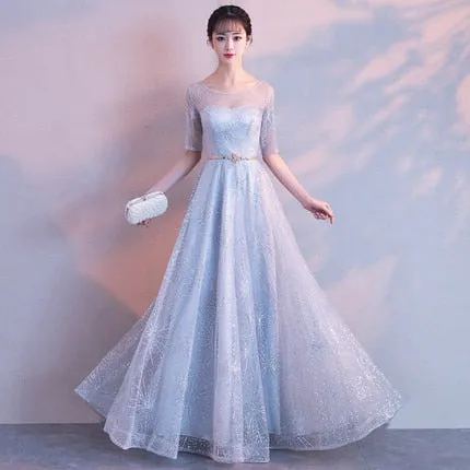 New arrival luxury homecoming dresses fashionable soft champagne evening dress elegant belt party gowns graduation