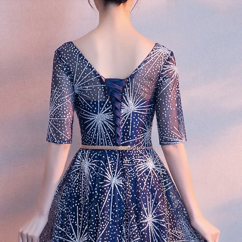 New arrival luxury homecoming dresses fashionable soft champagne evening dress elegant belt party gowns graduation