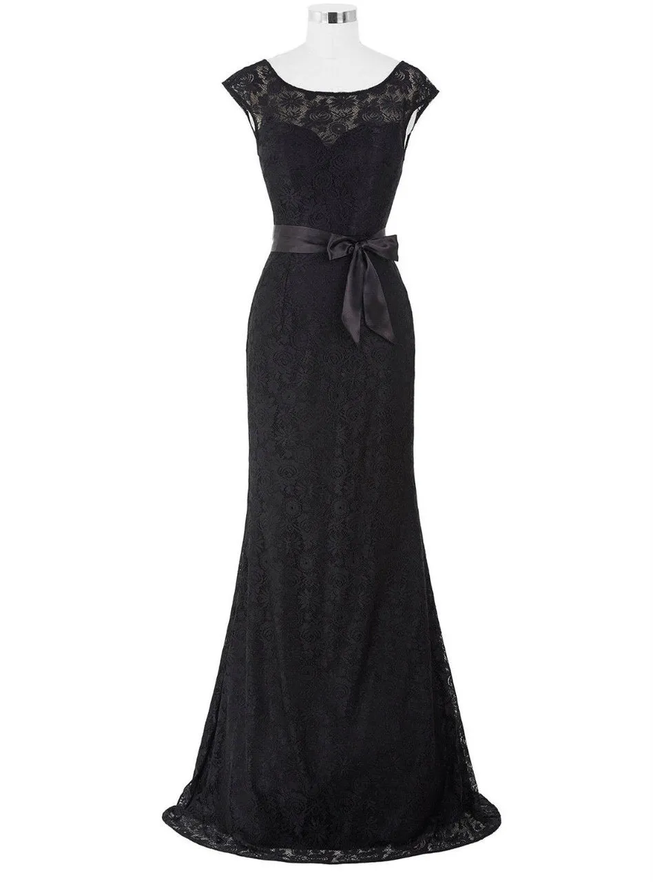 New Long Mother of the Bride Dresses Black Wine Red Lace Dresses for Wedding