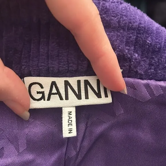 NEW Ganni PURPLE CORDUROY MINI SKIRT - size 4