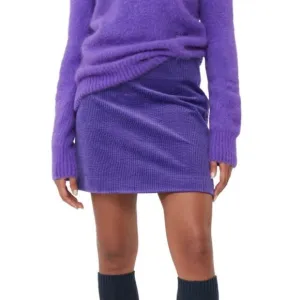 NEW Ganni PURPLE CORDUROY MINI SKIRT - size 4