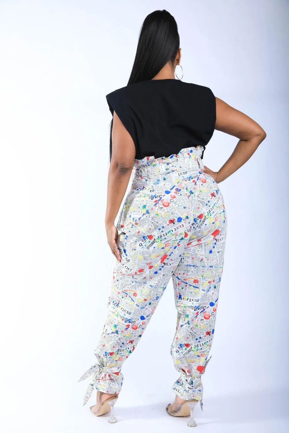 Newspaper Splatter Baggy Pants