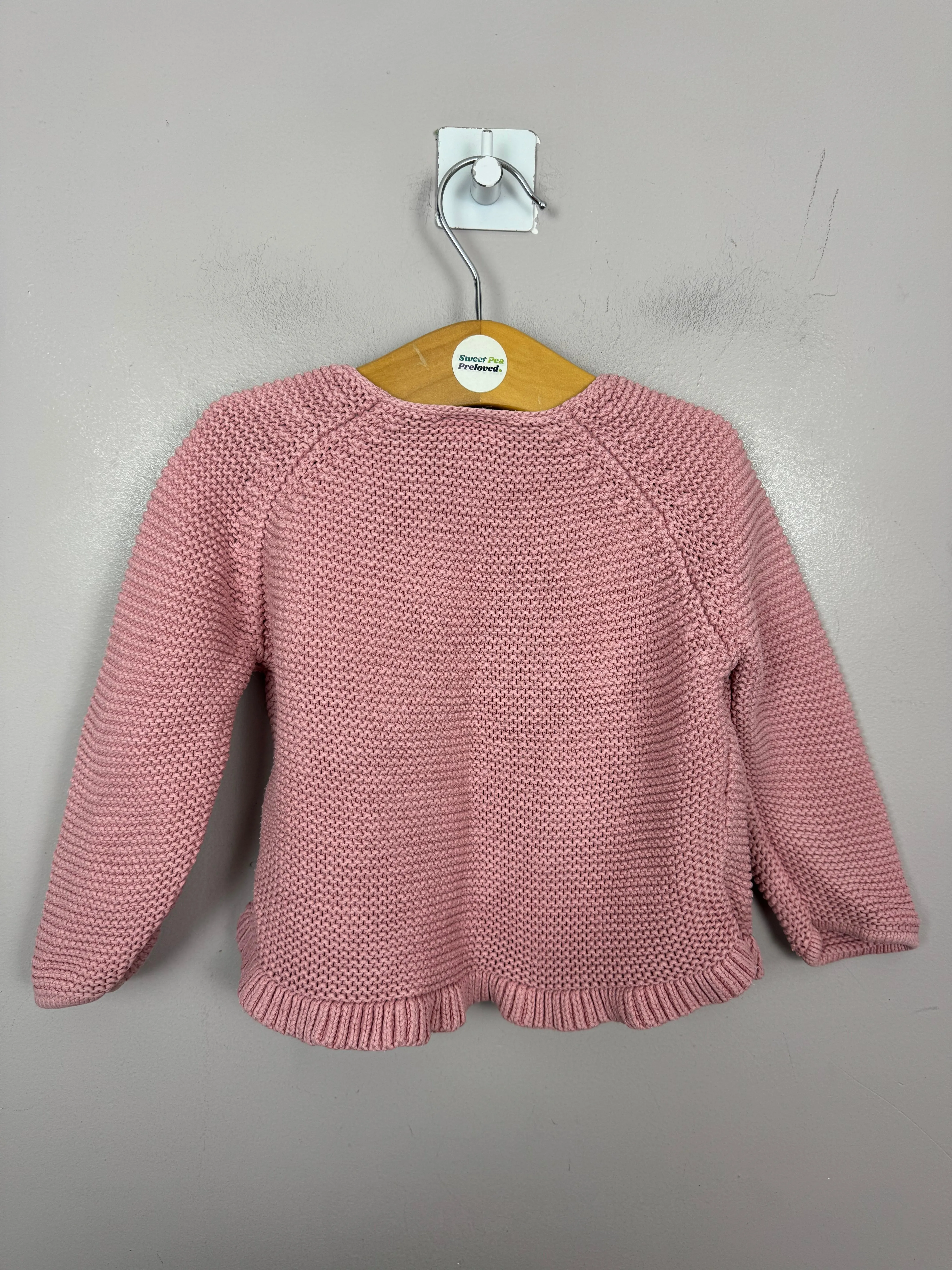 Next pink peplum hem cardigan 9-12m