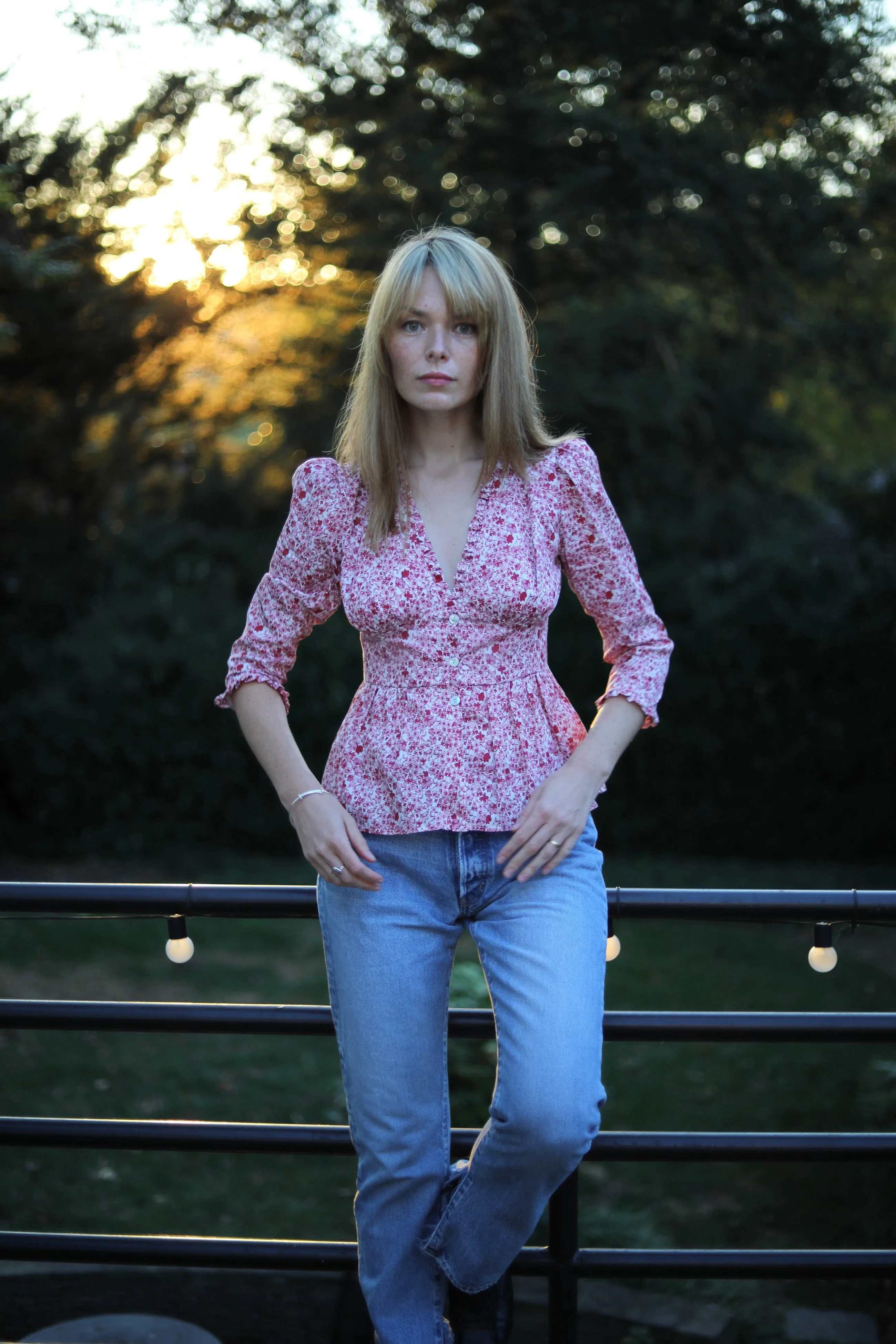 Nia Top / Pink   Milkly White Liberty Floral Cotton with Ruffle
