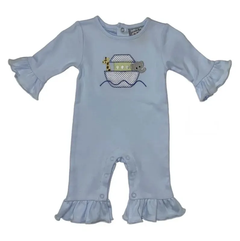 NOAH'S ARK APPLIQUE GIRLS ROMPER