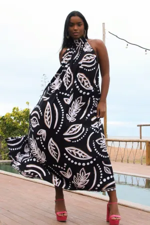 Noir Turtle Neck Gypsy Dress