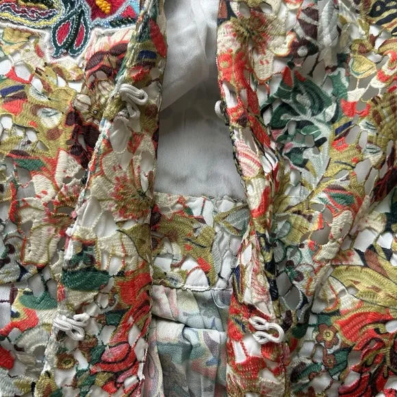 NWT Soft Surroundings Ariege floral lace embroidered blazer cardigan size XL
