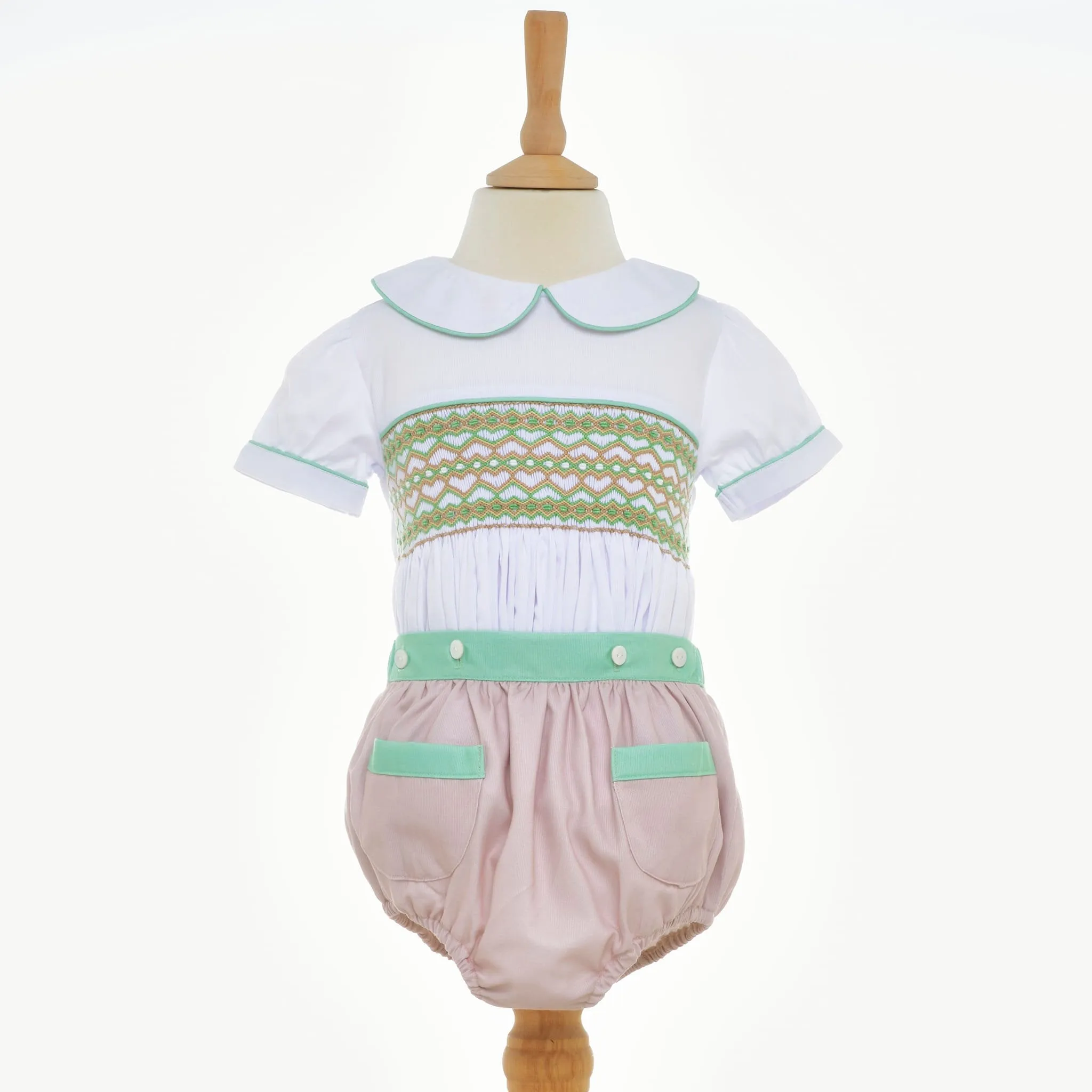 Ocean Baby Boys Smocked Creme Brulee Buster Suit (NB-3Yrs)