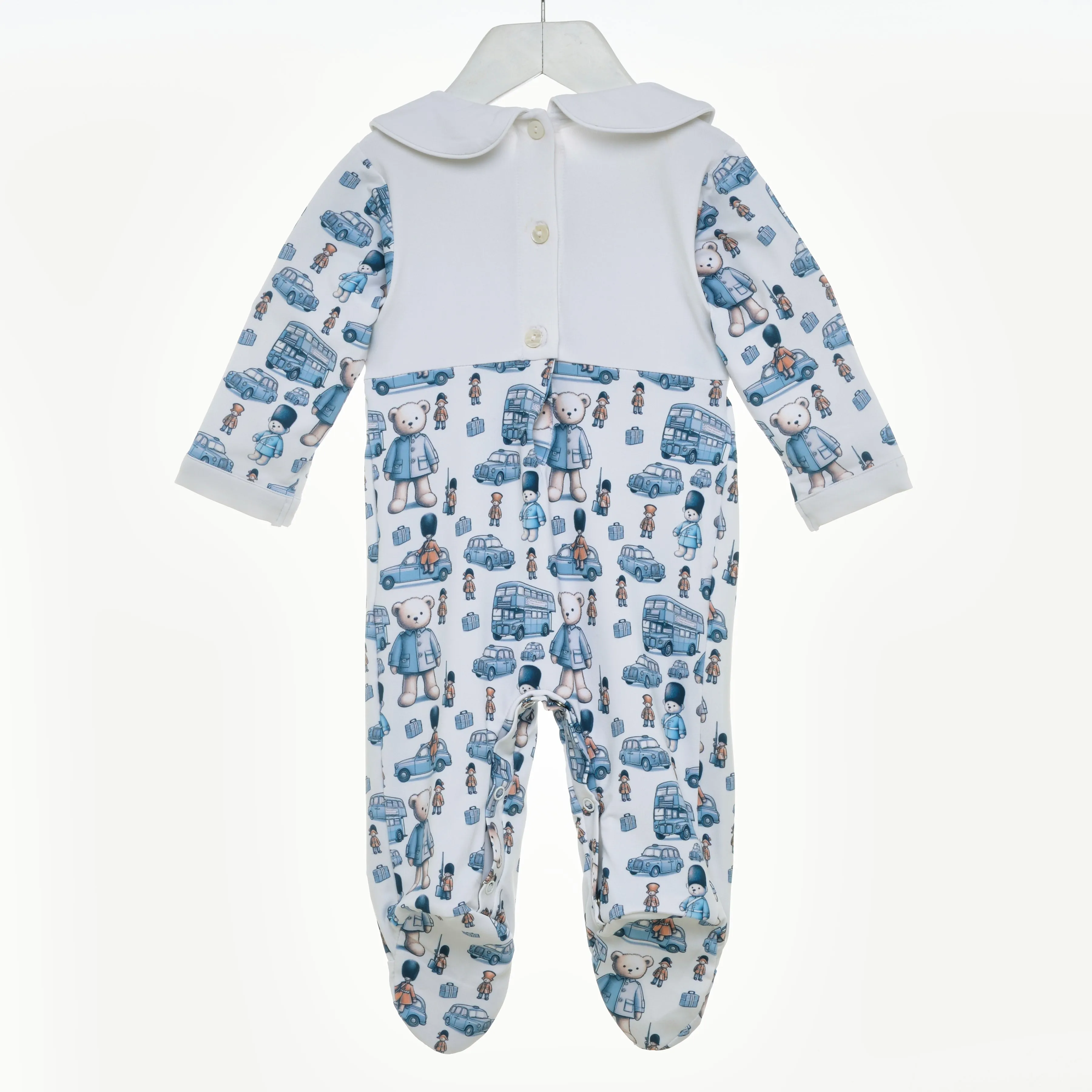 Ocean Baby Boys Smocked Soldier Bear Sleepsuit Set (NB-18M)