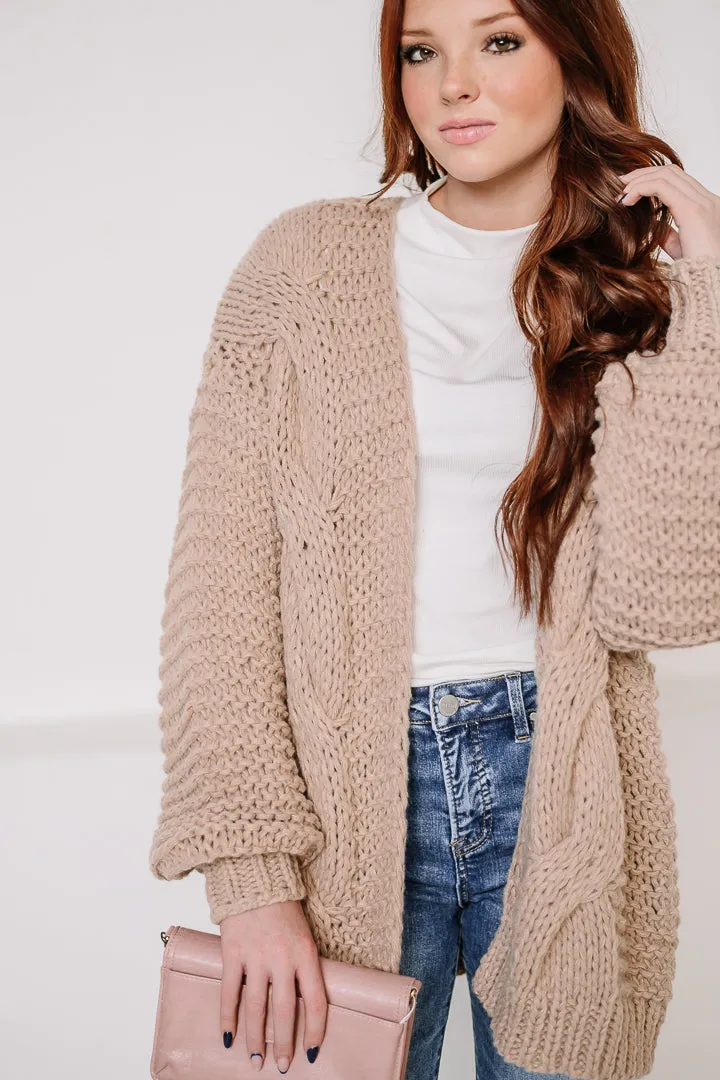 Off The Coast Cable Knit Cardigan