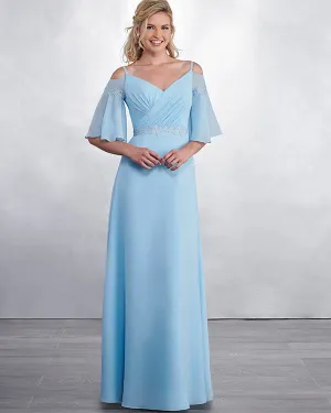Off The Shoulder 2019 Lace Chiffon Bridesmaid Dresses V-Neck Party Gown Floor Length