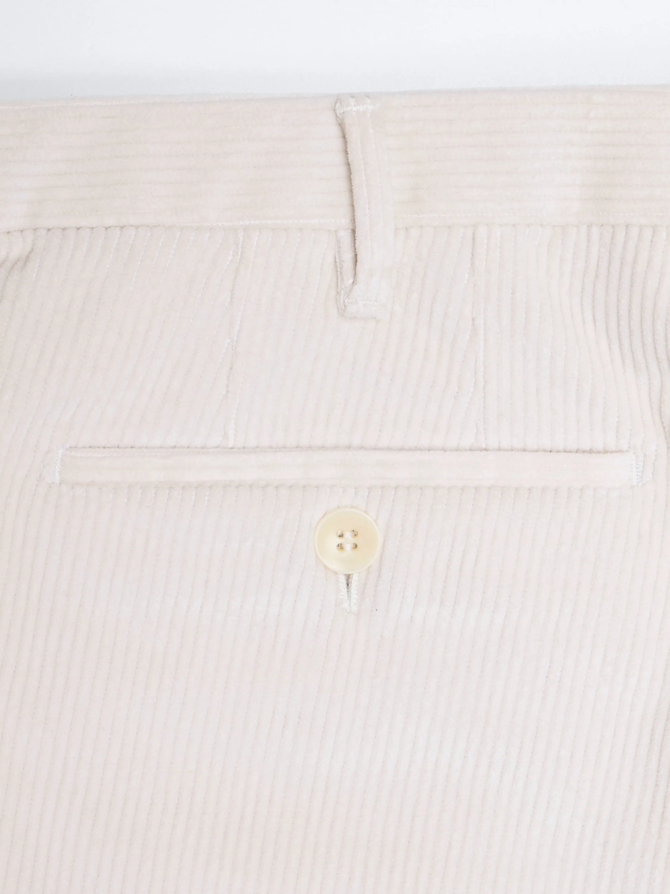 Off white corduroy big wale trousers