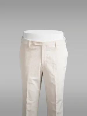 Off white corduroy big wale trousers