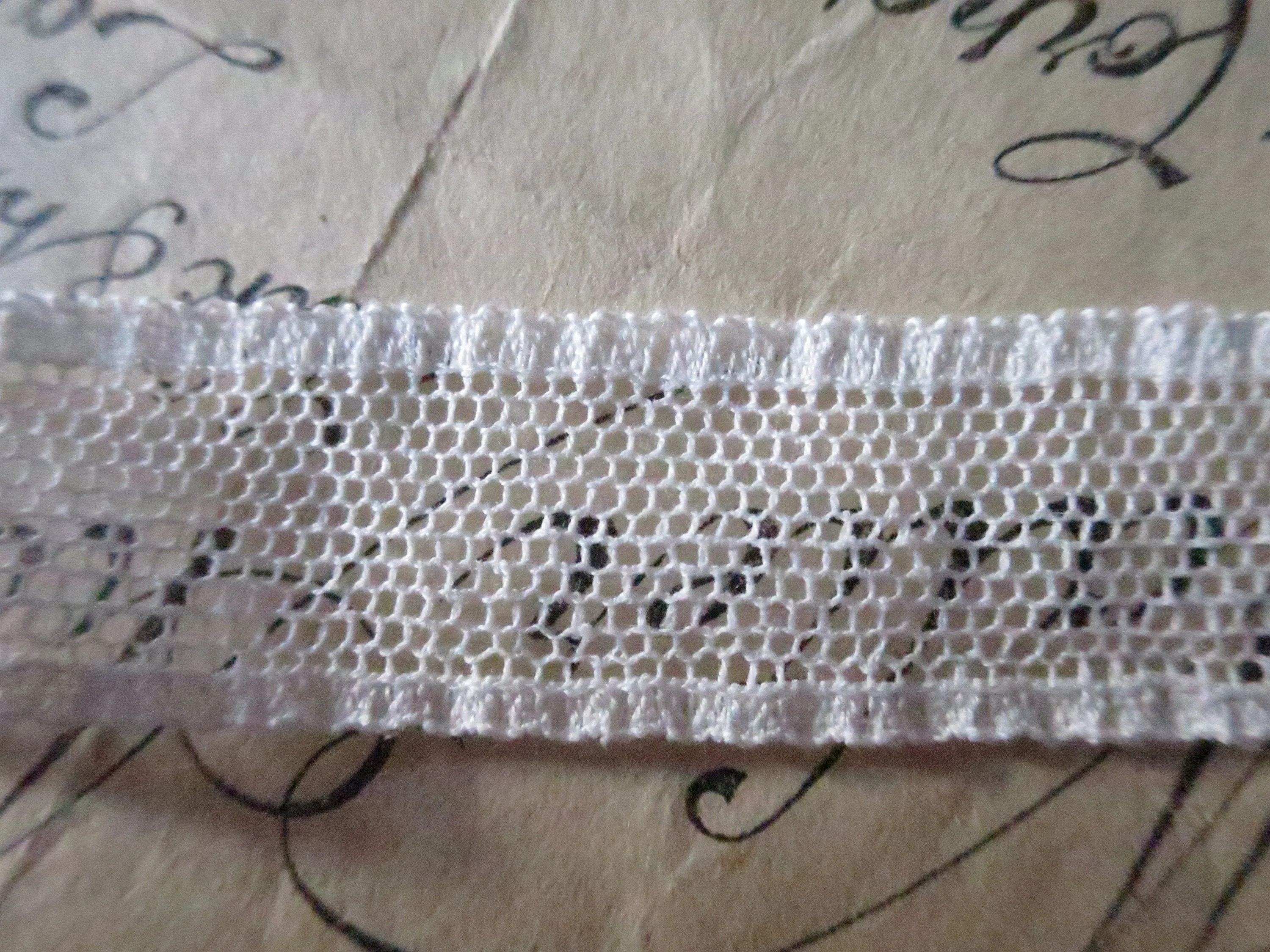 Off White English Nottingham Lace- Plain Net Insertion- 1.5 cm