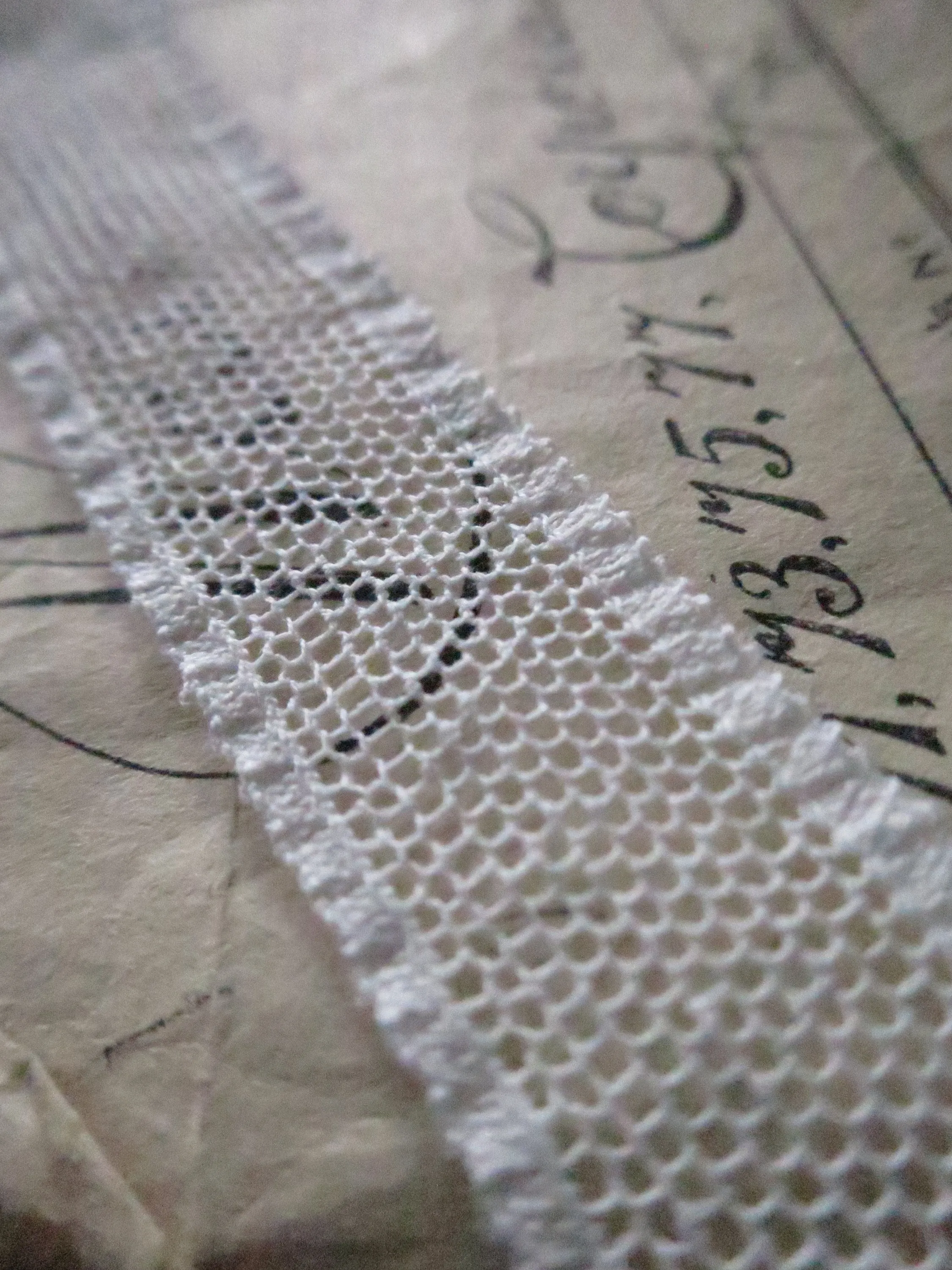 Off White English Nottingham Lace- Plain Net Insertion- 1.5 cm