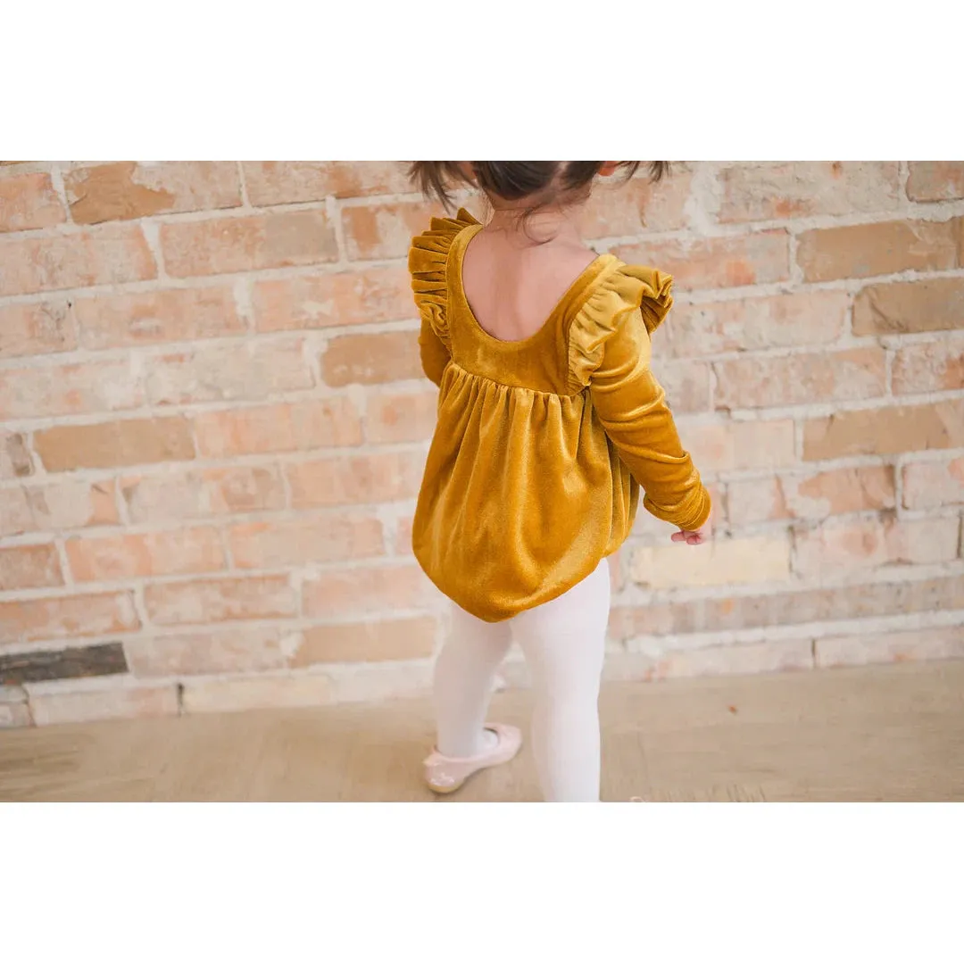 Ollie Jay Golden Velvet Leah Romper