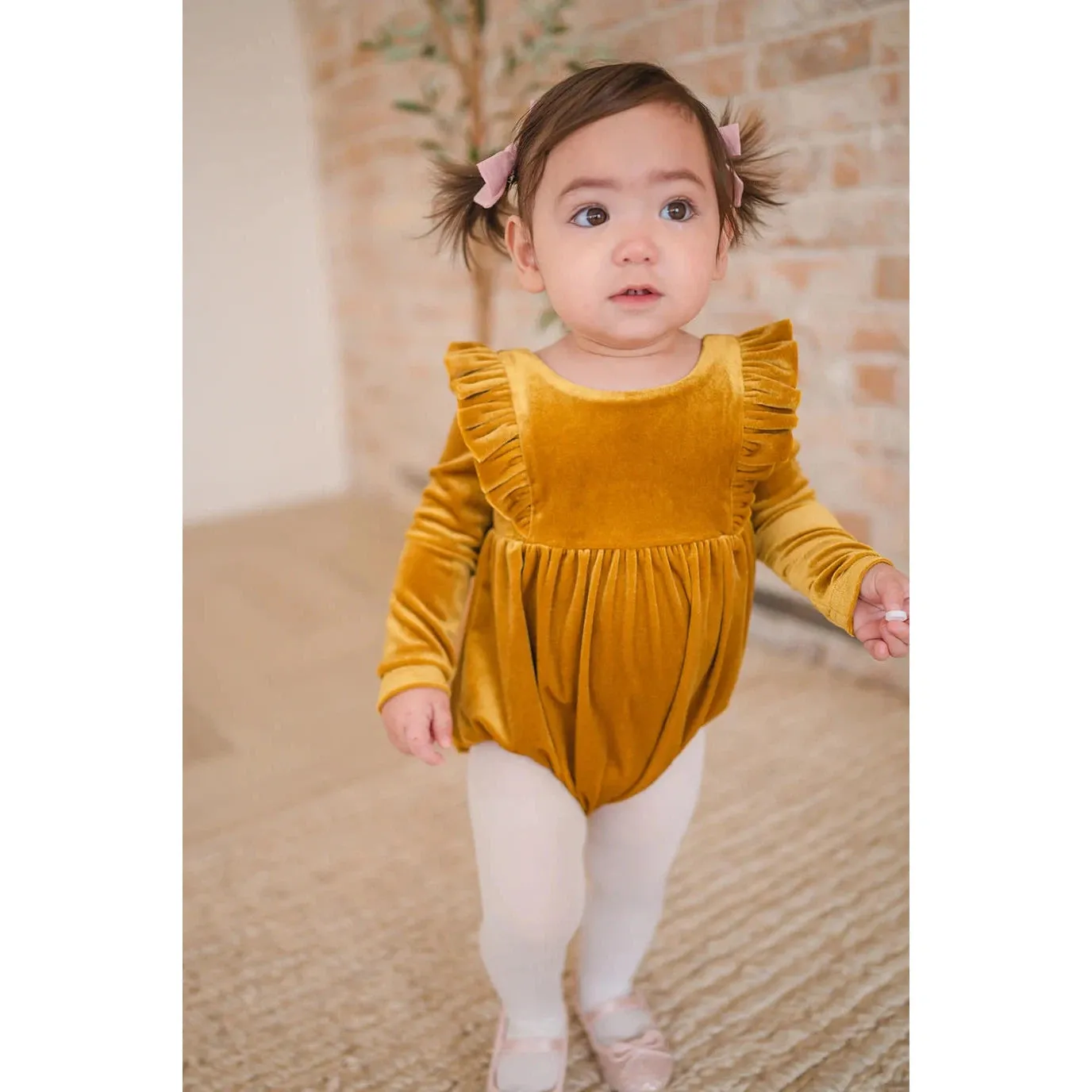 Ollie Jay Golden Velvet Leah Romper