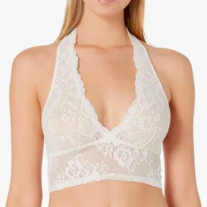 Only Hearts Bardot Halter Lace Bralette In Crème Fraiche Size Medium