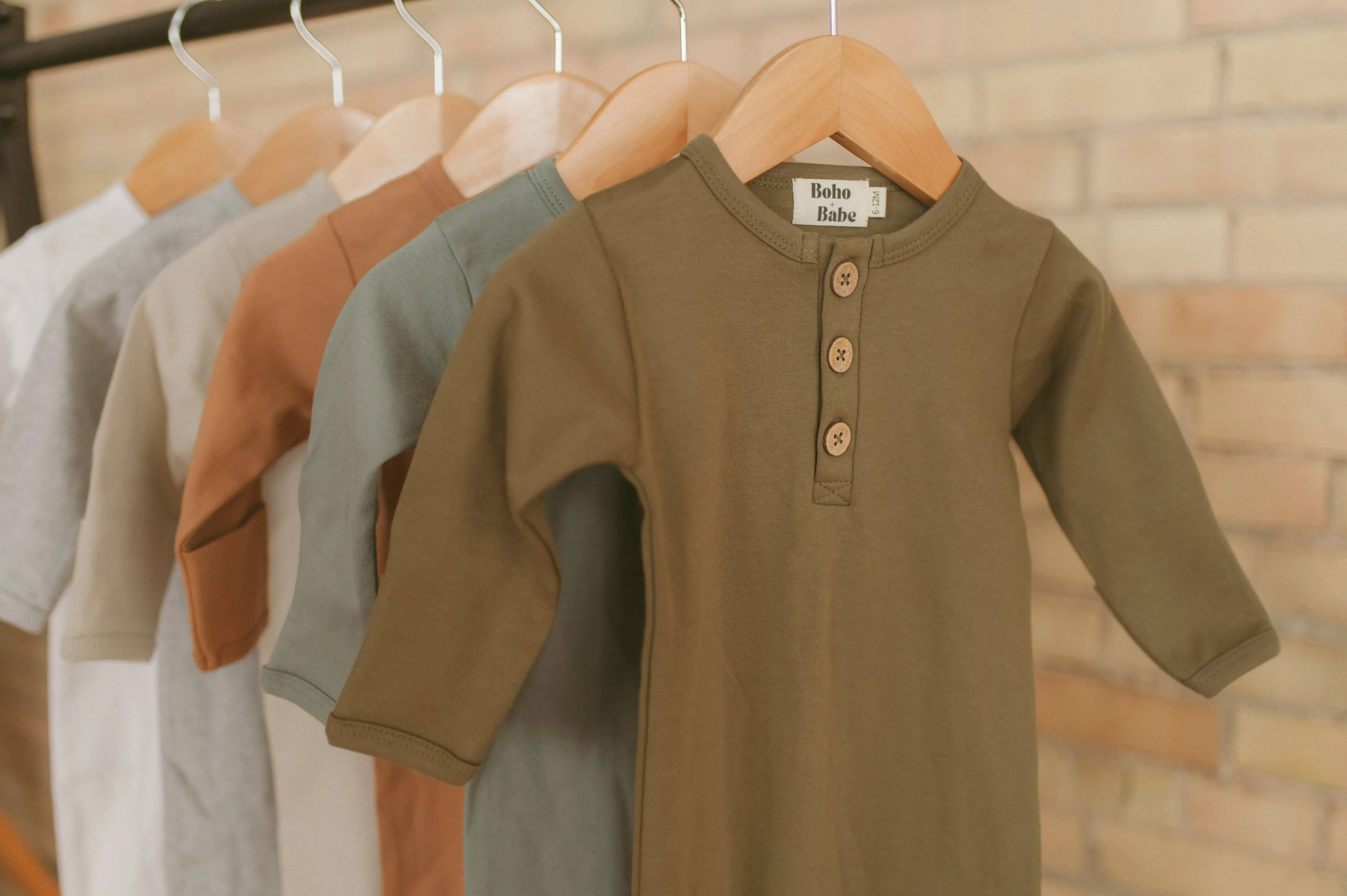 Organic Cotton Button Baby Romper