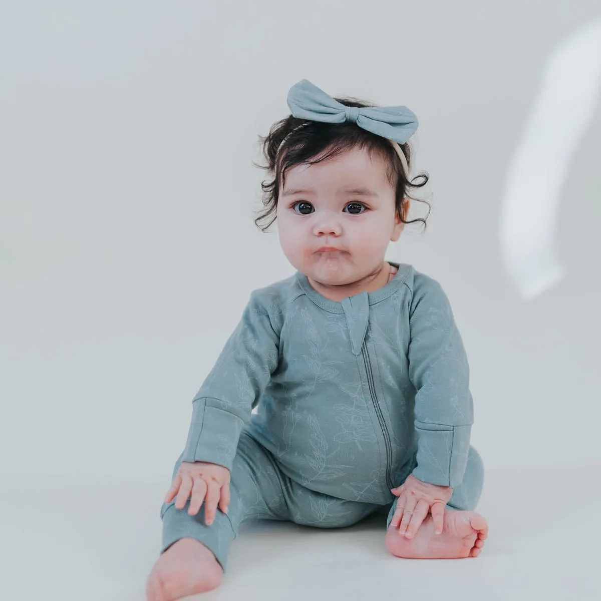 Organic Cotton Zip Romper - Laurel