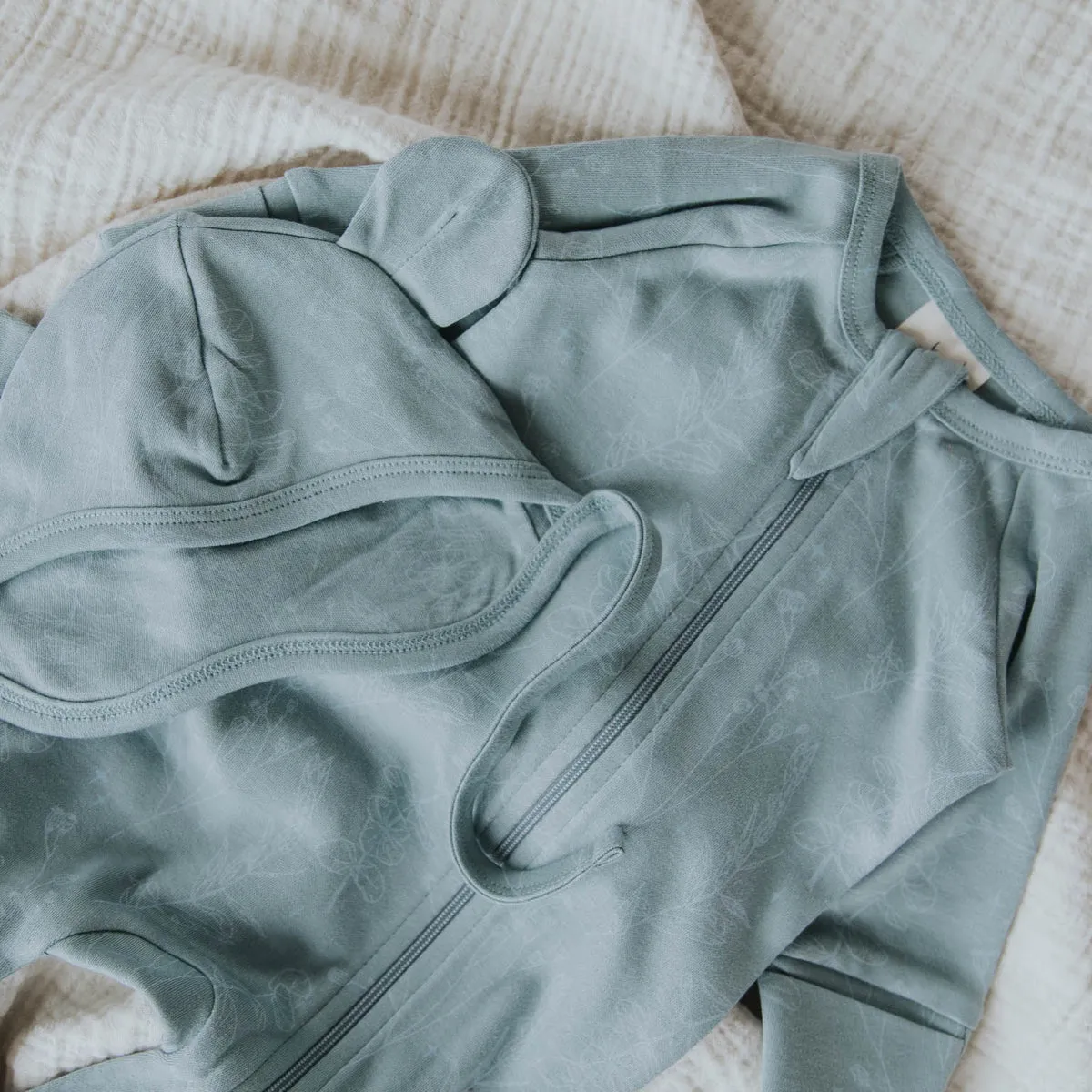 Organic Cotton Zip Romper - Laurel