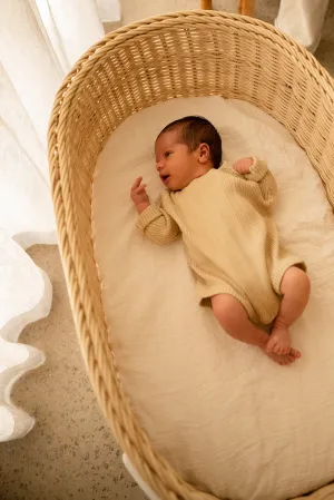 ORGANIC RIBBED ROMPER | OYSTER