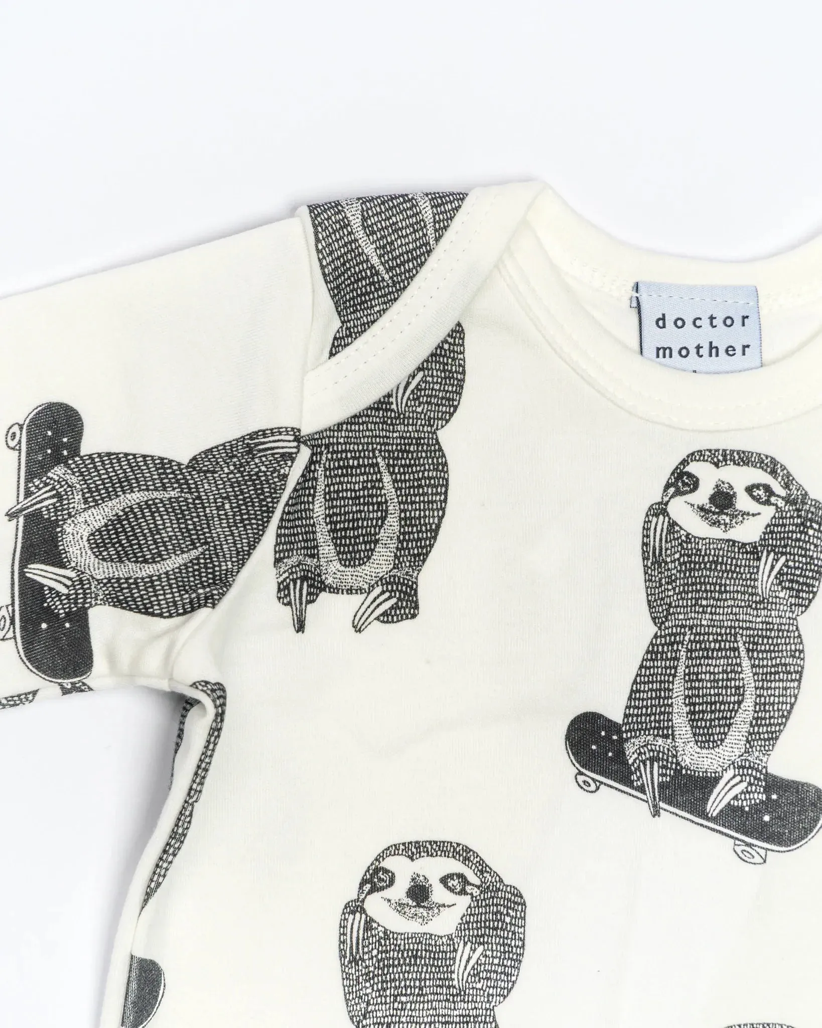 Organic Skating Sloth Long Sleeve Romper