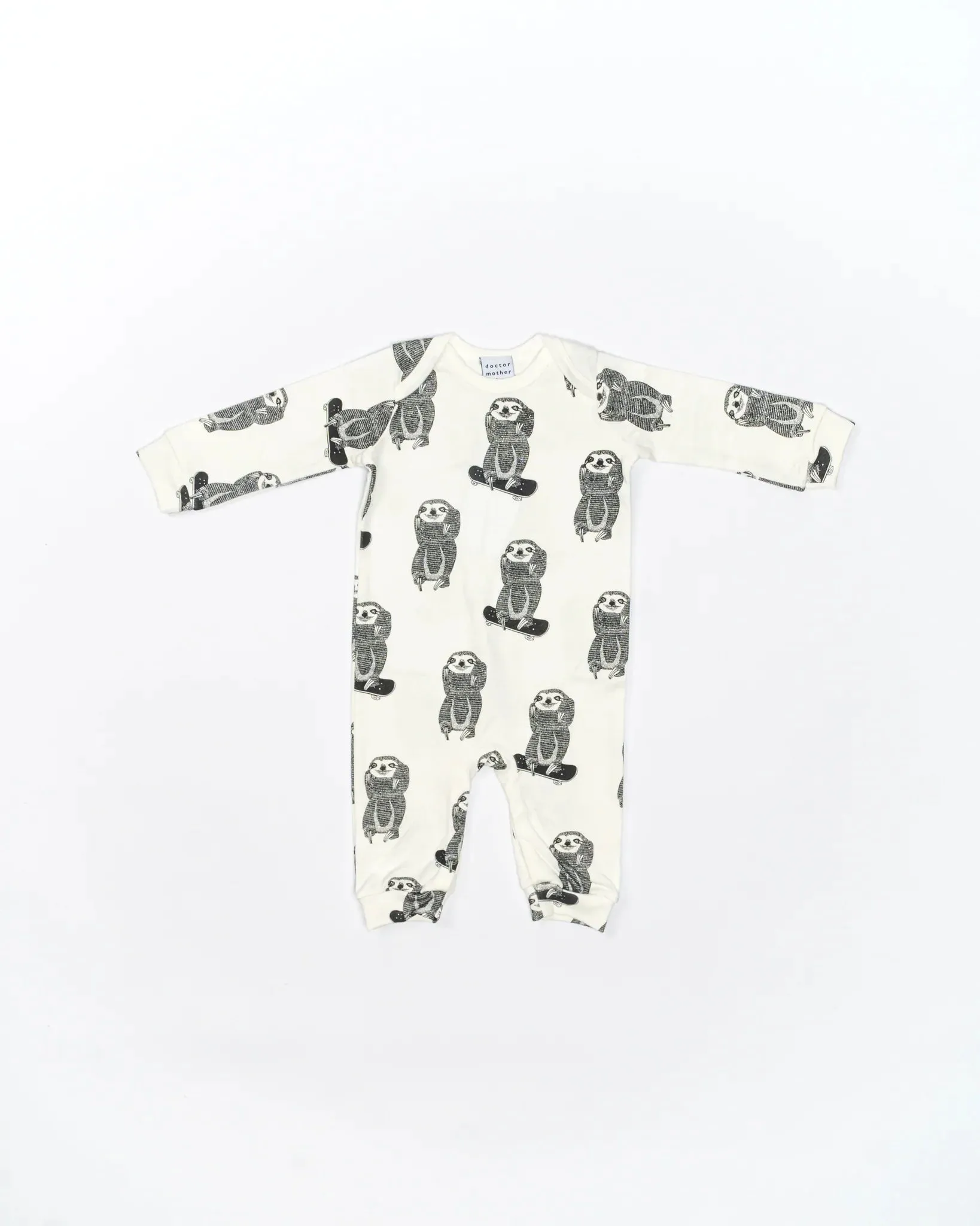 Organic Skating Sloth Long Sleeve Romper