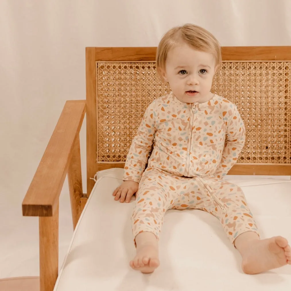 Organic Zip Suit - Dino Terrazzo