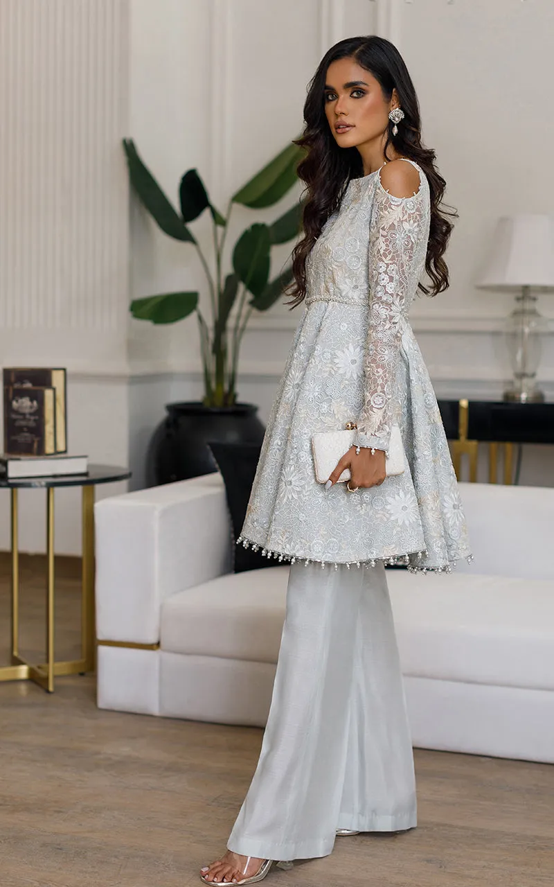 Organza Embroidered Peplum