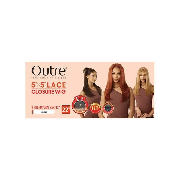 Outre Human Hair Blend 5x5 Lace Closure Wig - HHB NATURAL YAKI 22"