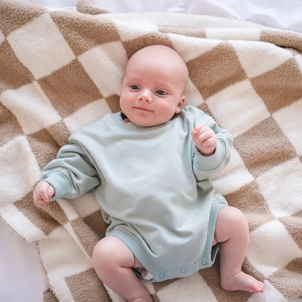 Oversized Cozy Romper - Mint Blue