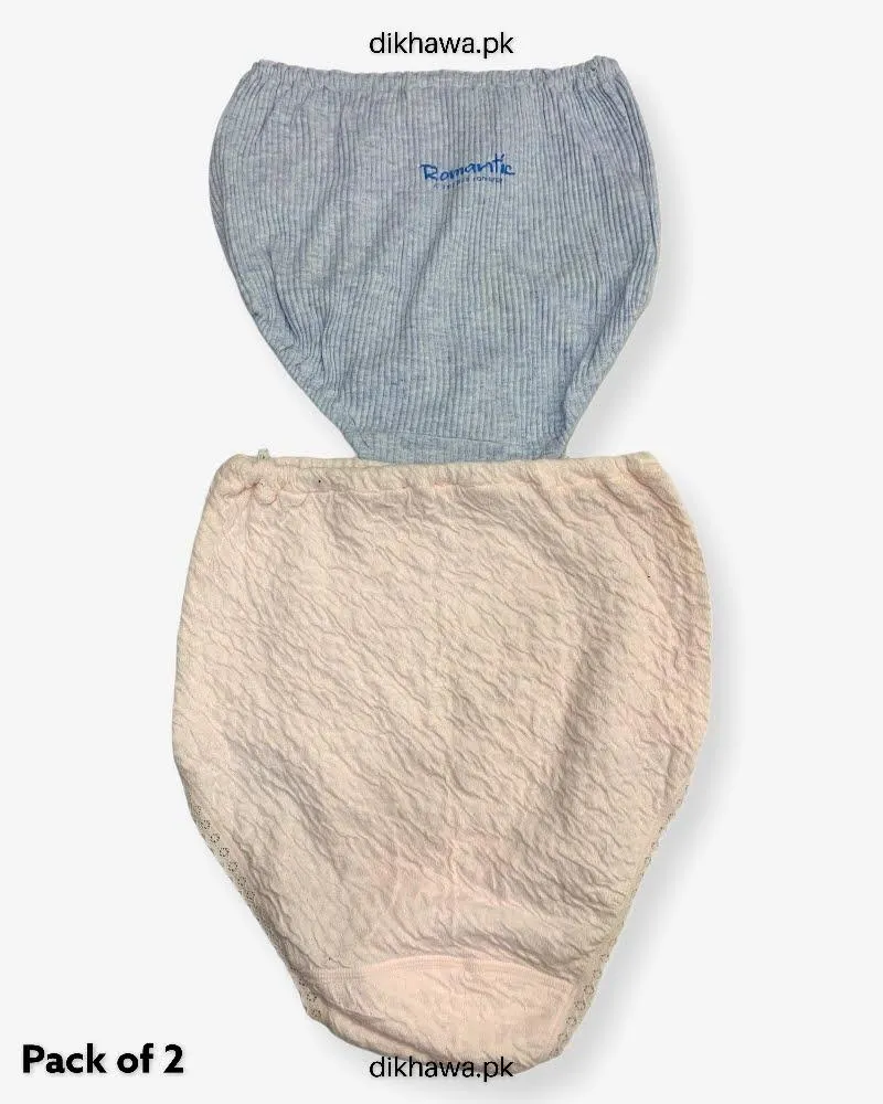 Pack of 2 Imported Stocklot Branded Cotton Panty Stretchable Cotton Lace Panty 2021