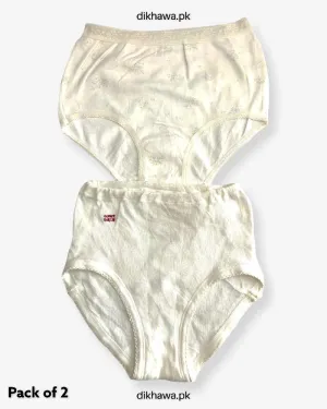 Pack of 2 Imported Stocklot Branded Cotton Panty Stretchable Cotton Lace Panty 2021