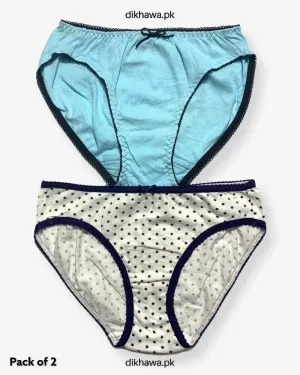 Pack of 2 Imported Stocklot Branded Cotton Panty Stretchable Cotton Lace Panty 2021