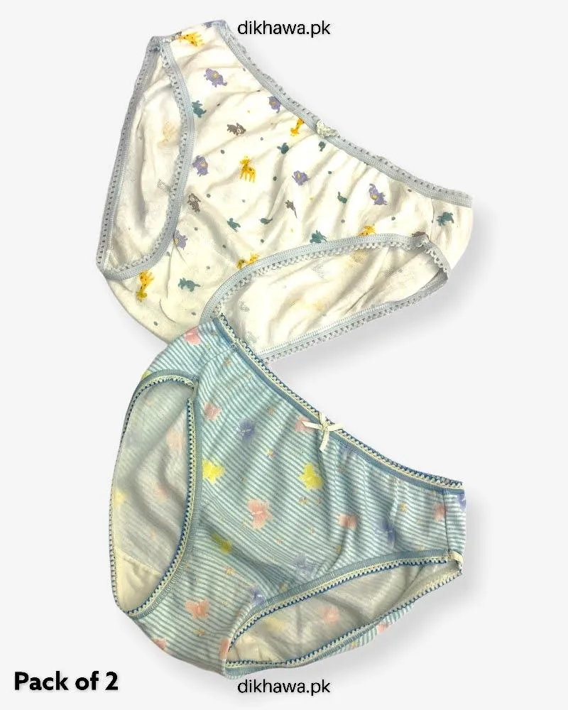 Pack of 2 Imported Stocklot Branded Cotton Panty Stretchable Cotton Lace Panty 2021