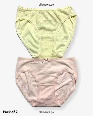 Pack of 2 Imported Stocklot Branded Cotton Panty Stretchable Cotton Lace Panty 2021