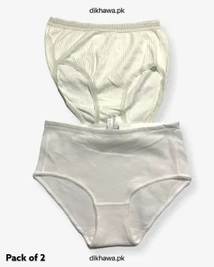 Pack of 2 Imported Stocklot Branded Cotton Panty Stretchable Cotton Lace Panty 2021
