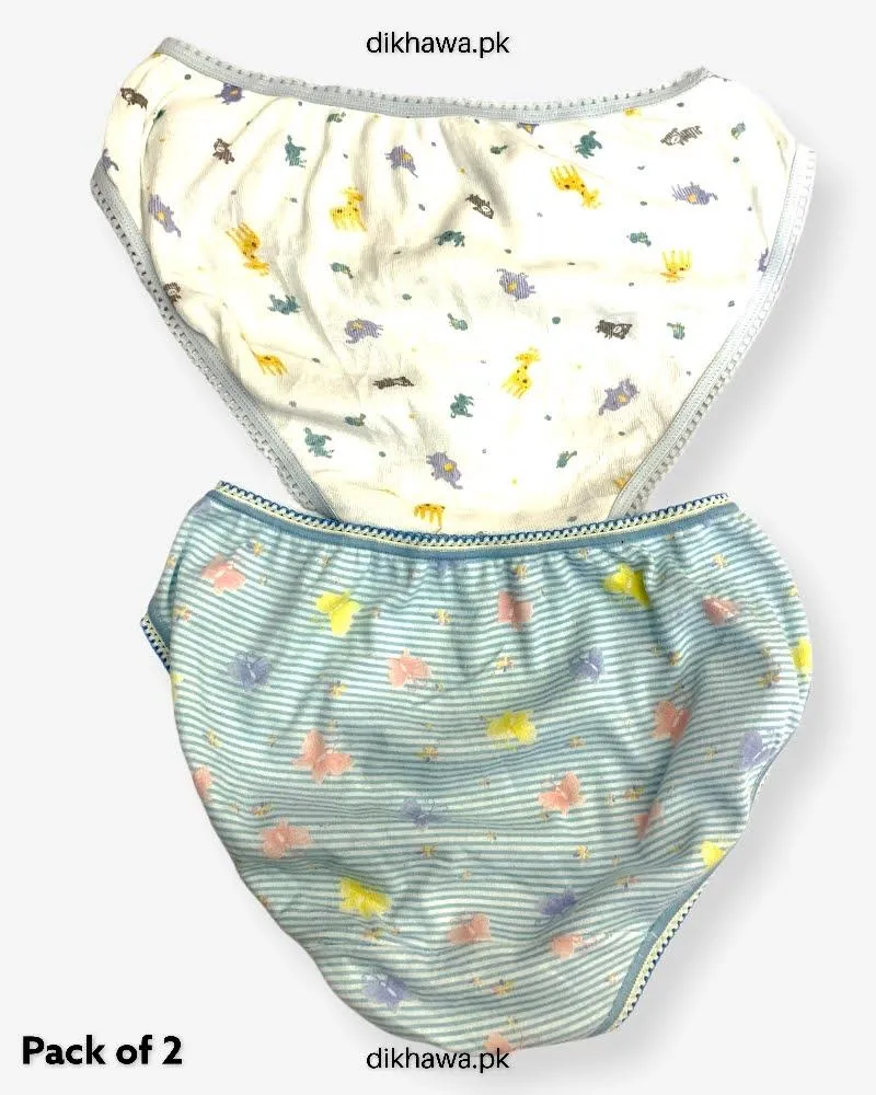 Pack of 2 Imported Stocklot Branded Cotton Panty Stretchable Cotton Lace Panty 2021