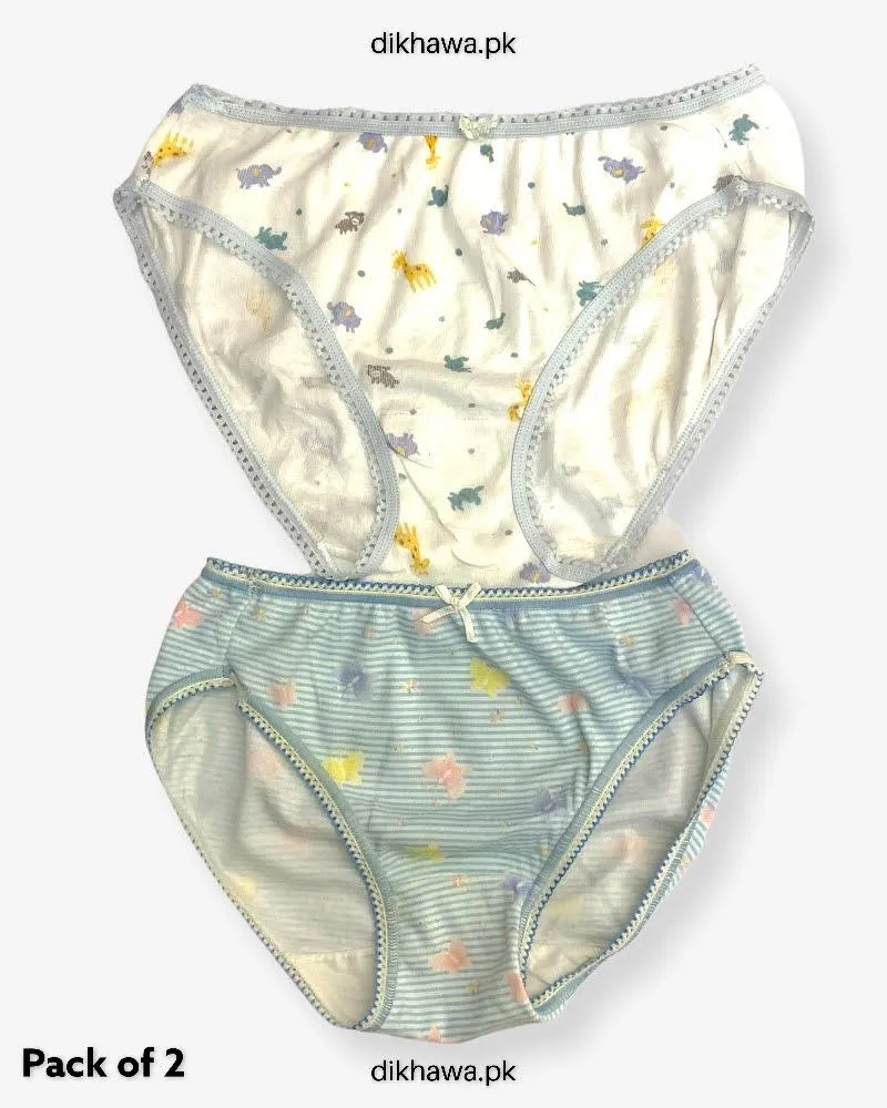 Pack of 2 Imported Stocklot Branded Cotton Panty Stretchable Cotton Lace Panty 2021