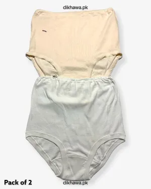 Pack of 2 Imported Stocklot Branded Cotton Panty Stretchable Cotton Lace Panty 2021