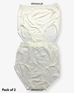 Pack of 2 Imported Stocklot Branded Cotton Panty Stretchable Cotton Lace Panty 2021