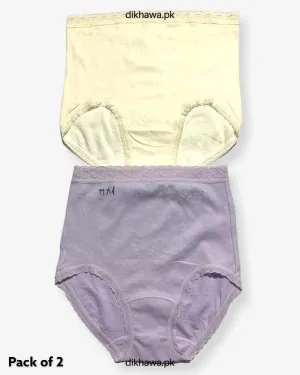 Pack of 2 Imported Stocklot Branded Cotton Panty Stretchable Cotton Lace Panty 2021