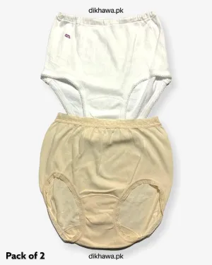 Pack of 2 Imported Stocklot Branded Cotton Panty Stretchable Cotton Lace Panty 2021