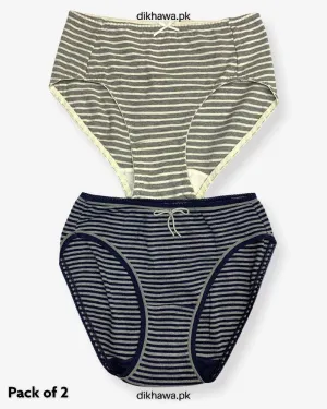 Pack of 2 Imported Stocklot Branded Cotton Panty Stretchable Cotton Lace Panty 2021
